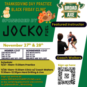 Thanksgiving Day Practice & Black Friday Clinic: Ignite Your Wrestler’s Edge This Holiday Season!